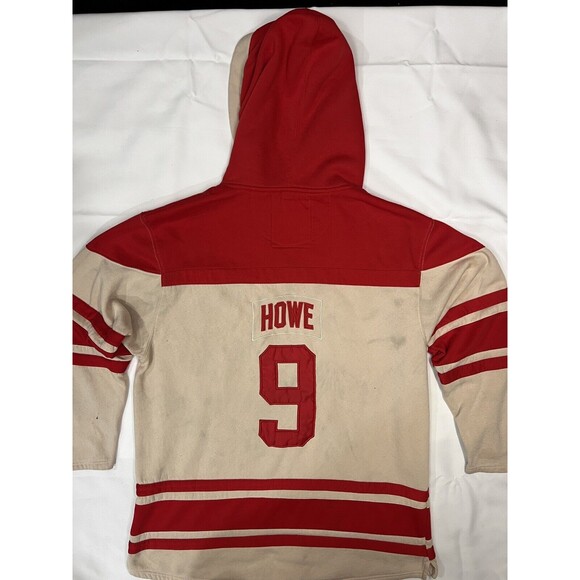 DETROIT REDWINGS Old Time Hockey Lacer Hoodie Hockey Style Gordie Howe #9 XL - Picture 1 of 16